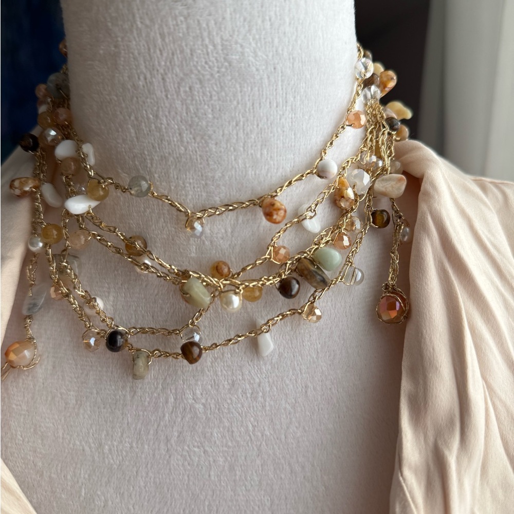 Crochet Multi-Strand beaded necklace